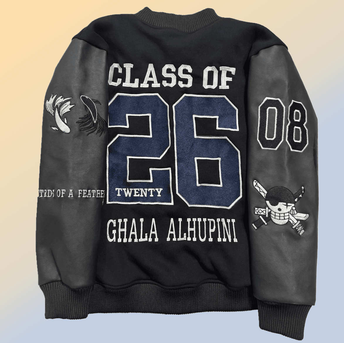 GHALA, blue on black