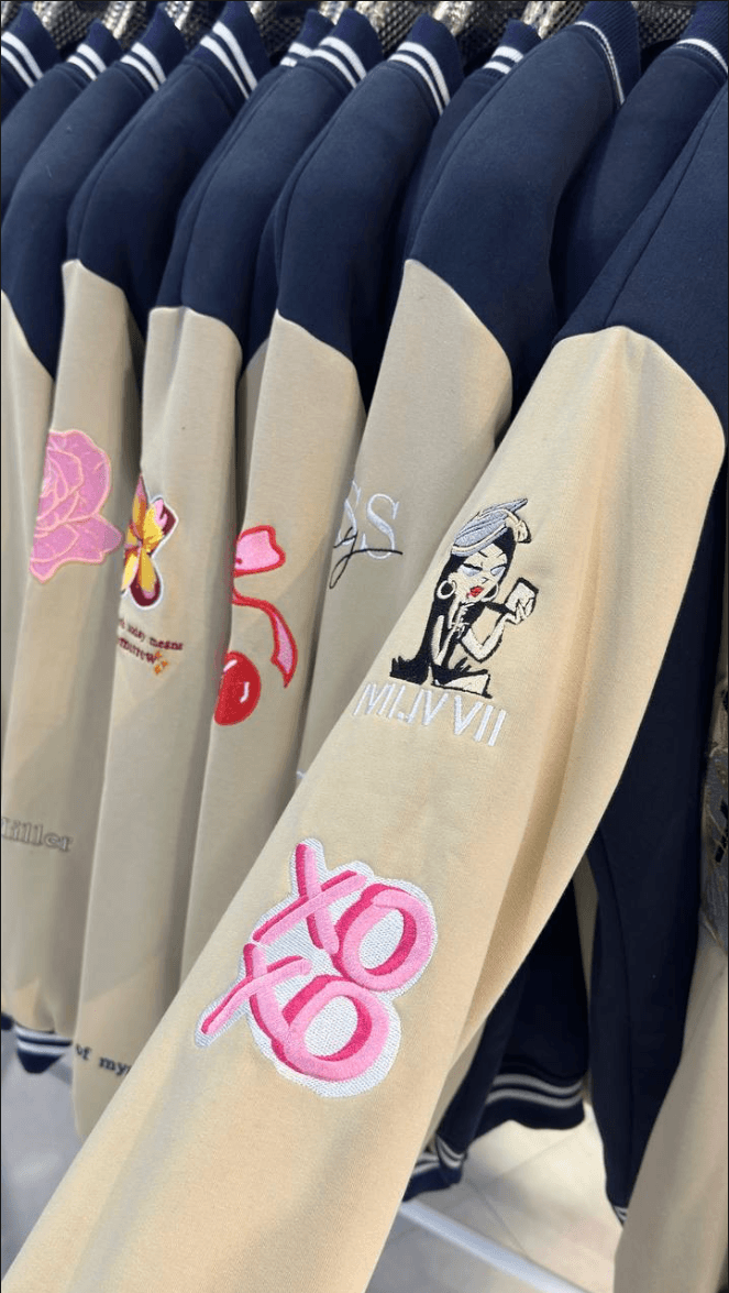 XOXO embroidered sleeve